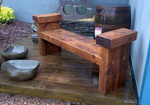 Timber bench seat with arn rests